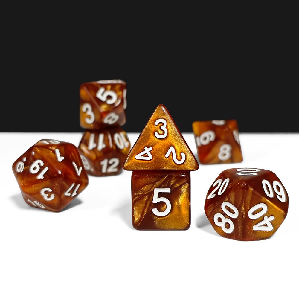 HS Pearl Dice Polyhedral Acrylic DND Dice Board Games Dungeons and Dragons Plastic Dice Set