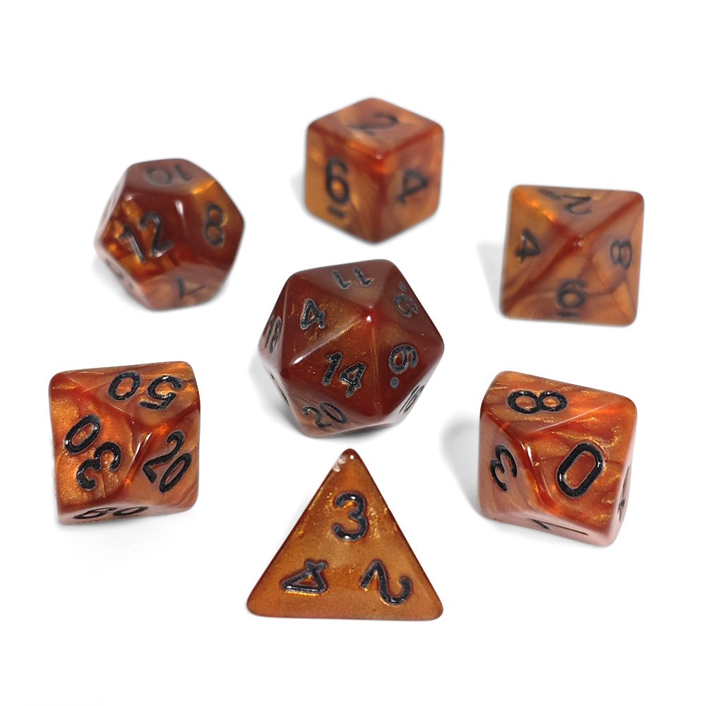 HS Pearl Dice Polyhedral Acrylic DND Dice Board Games Dungeons and Dragons Plastic Dice Set