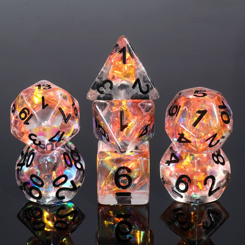 Hard to Damage durable metal 7 pcs dice set Polyhedral dice for different type of board games