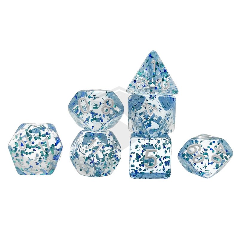 Custom Acrylic Dice Dnd Rpg 7pcs Polyhedral Transparent Dice Set D&d Plastic Dungeon And Dragon Dice