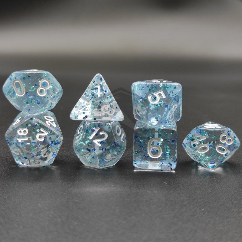 Custom Acrylic Dice Dnd Rpg 7pcs Polyhedral Transparent Dice Set D&d Plastic Dungeon And Dragon Dice