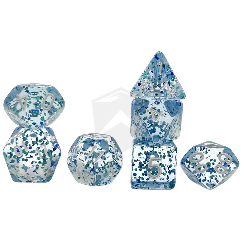 Custom Acrylic Dice Dnd Rpg 7pcs Polyhedral Transparent Dice Set D&d Plastic Dungeon And Dragon Dice