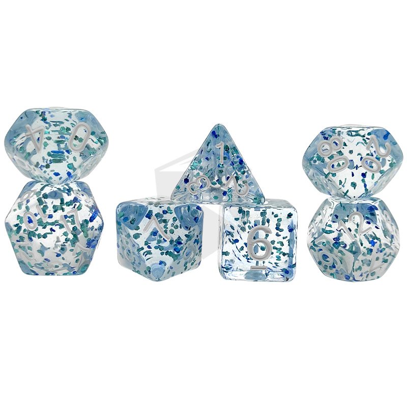Custom Acrylic Dice Dnd Rpg 7pcs Polyhedral Transparent Dice Set D&d Plastic Dungeon And Dragon Dice