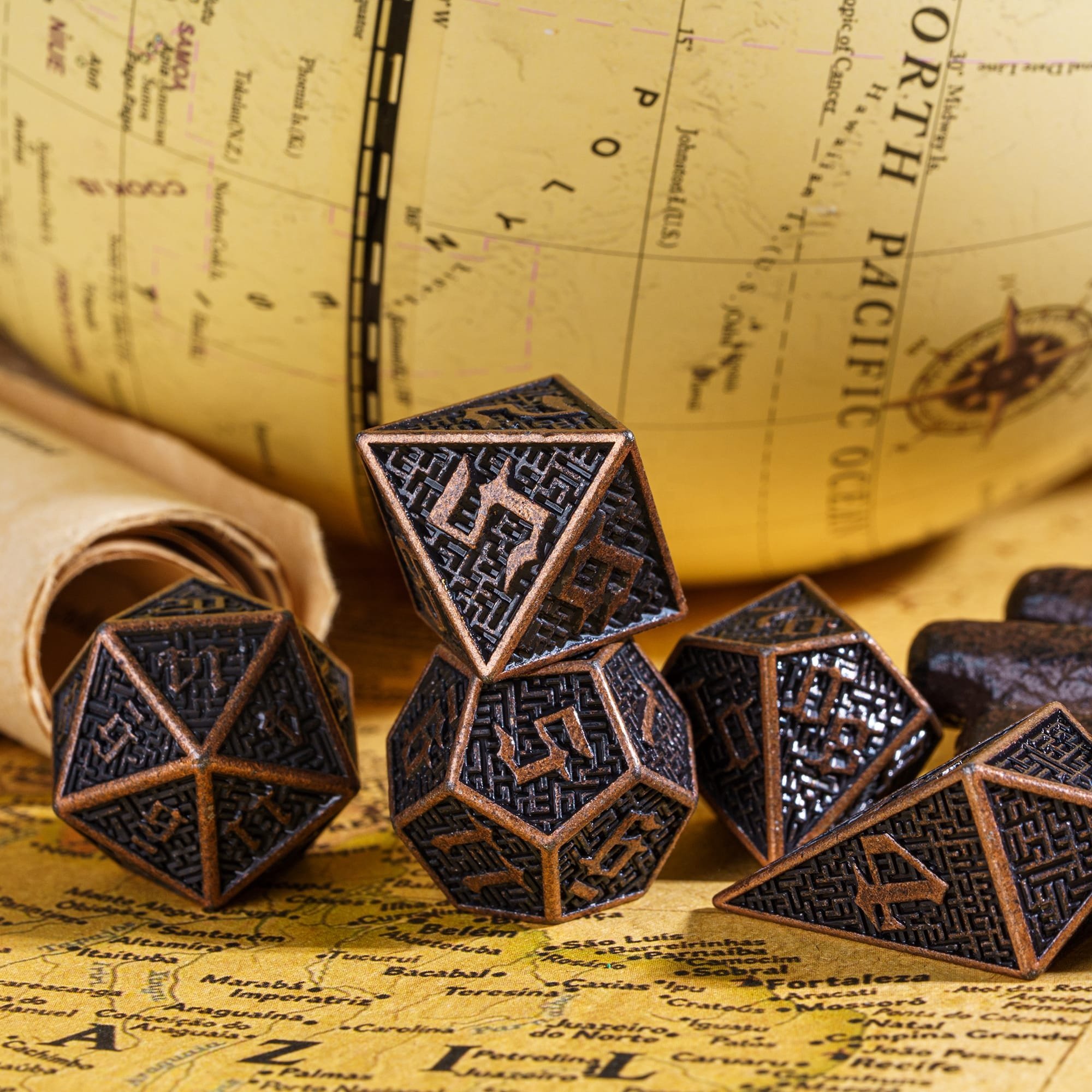 Udixi dnd Barrel Plating Metal Dice Maze Dice with Metal Box Dungeons and Dragons board game