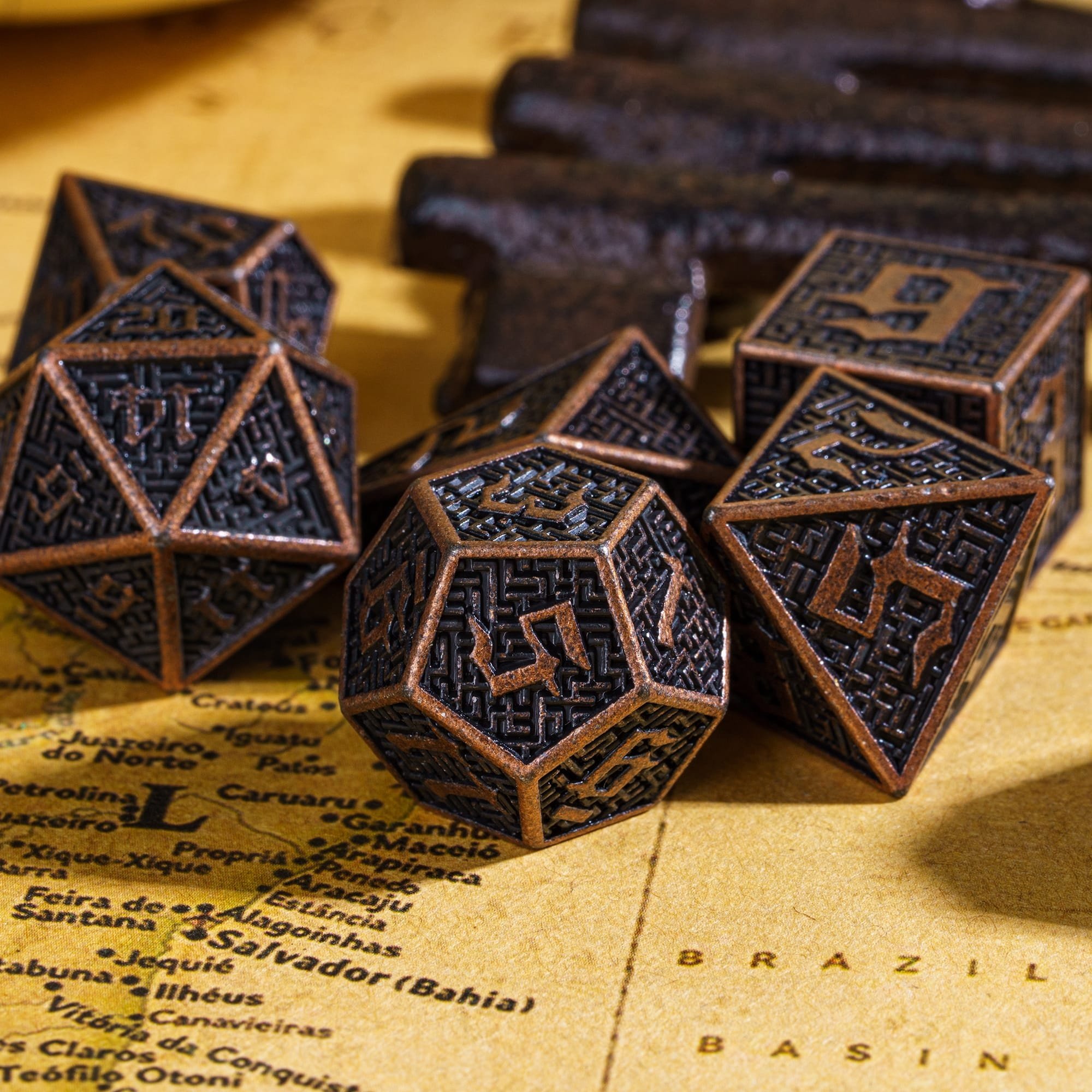 Udixi dnd Barrel Plating Metal Dice Maze Dice with Metal Box Dungeons and Dragons board game