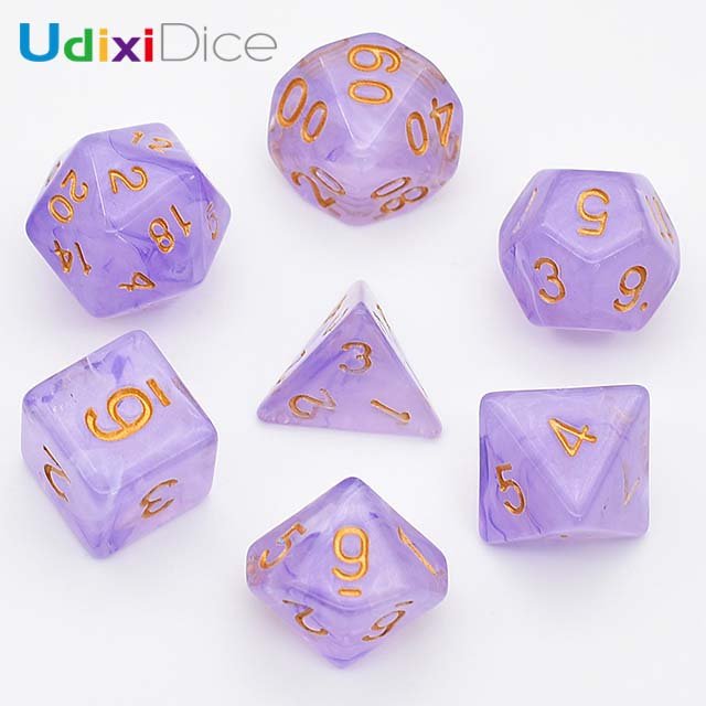 Udixi Acrylic Polyhedral Wholesale dungeons and dragons Plastic RPG Gaming Rolepaly Swirl Dice