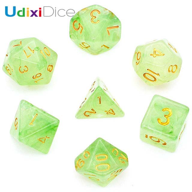 Udixi Acrylic Polyhedral Wholesale dungeons and dragons Plastic RPG Gaming Rolepaly Swirl Dice