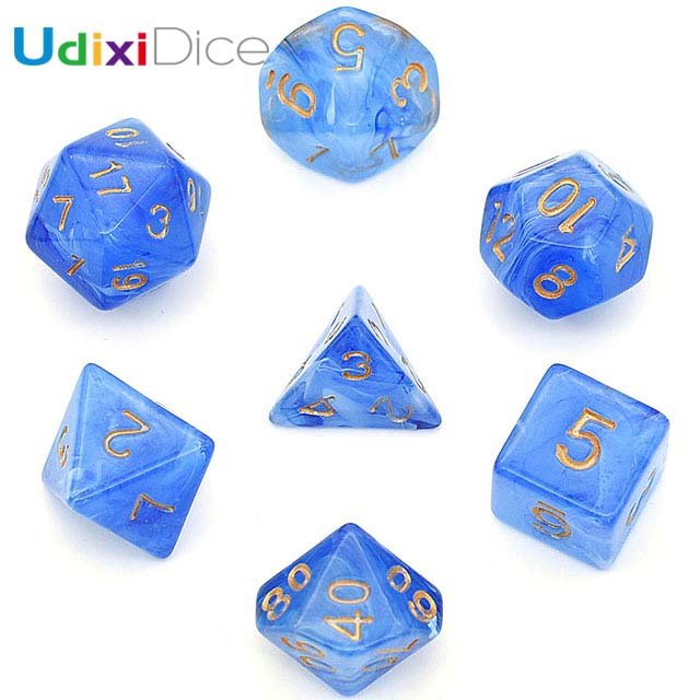 Udixi Acrylic Polyhedral Wholesale dungeons and dragons Plastic RPG Gaming Rolepaly Swirl Dice