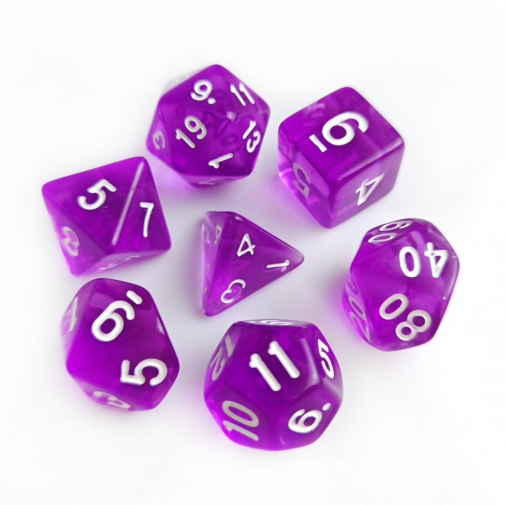 In Stock Wholesale Acrylic DND Dice Set for Dungeons and Dragons Role Playing Game Custom Transparent Polyhedral Dice