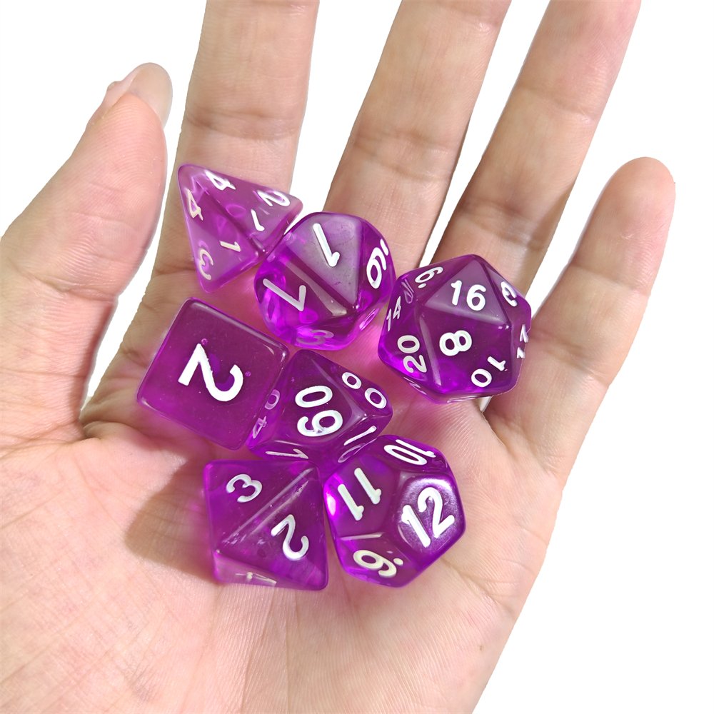 In Stock Wholesale Acrylic DND Dice Set for Dungeons and Dragons Role Playing Game Custom Transparent Polyhedral Dice
