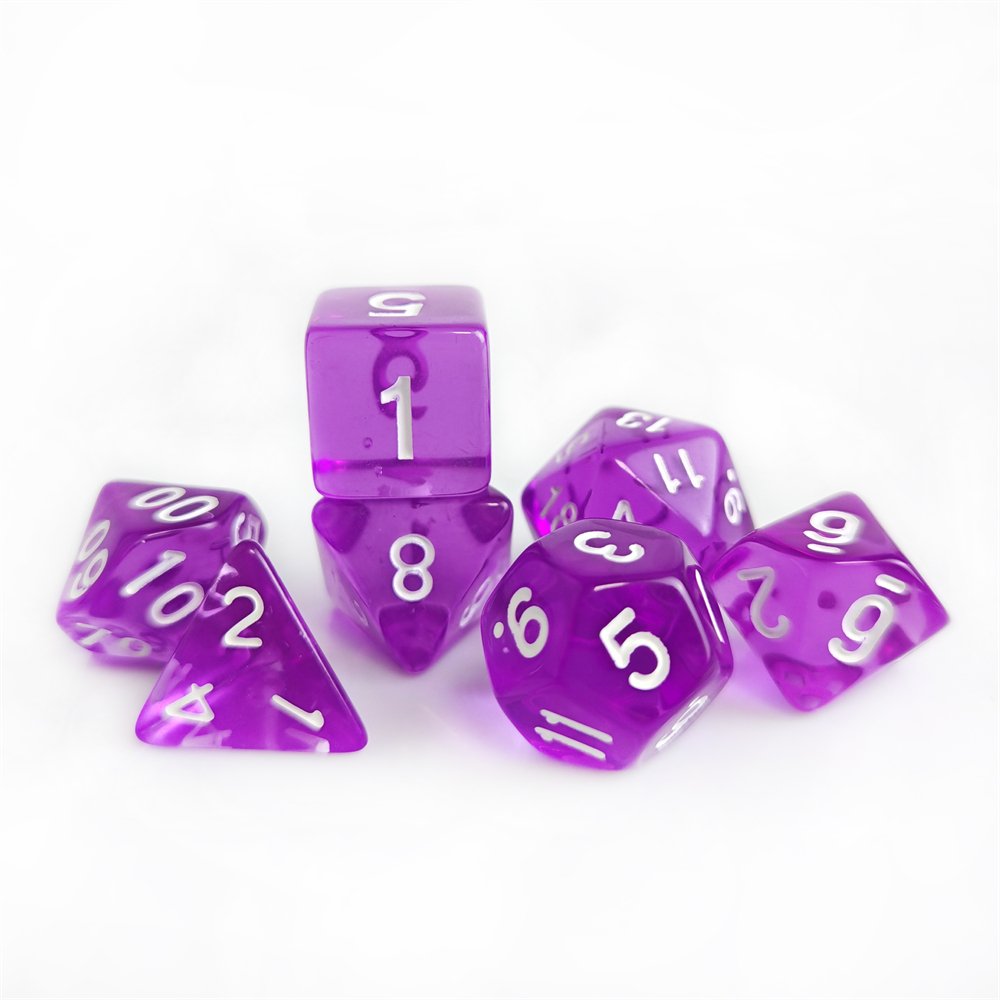 In Stock Wholesale Acrylic DND Dice Set for Dungeons and Dragons Role Playing Game Custom Transparent Polyhedral Dice