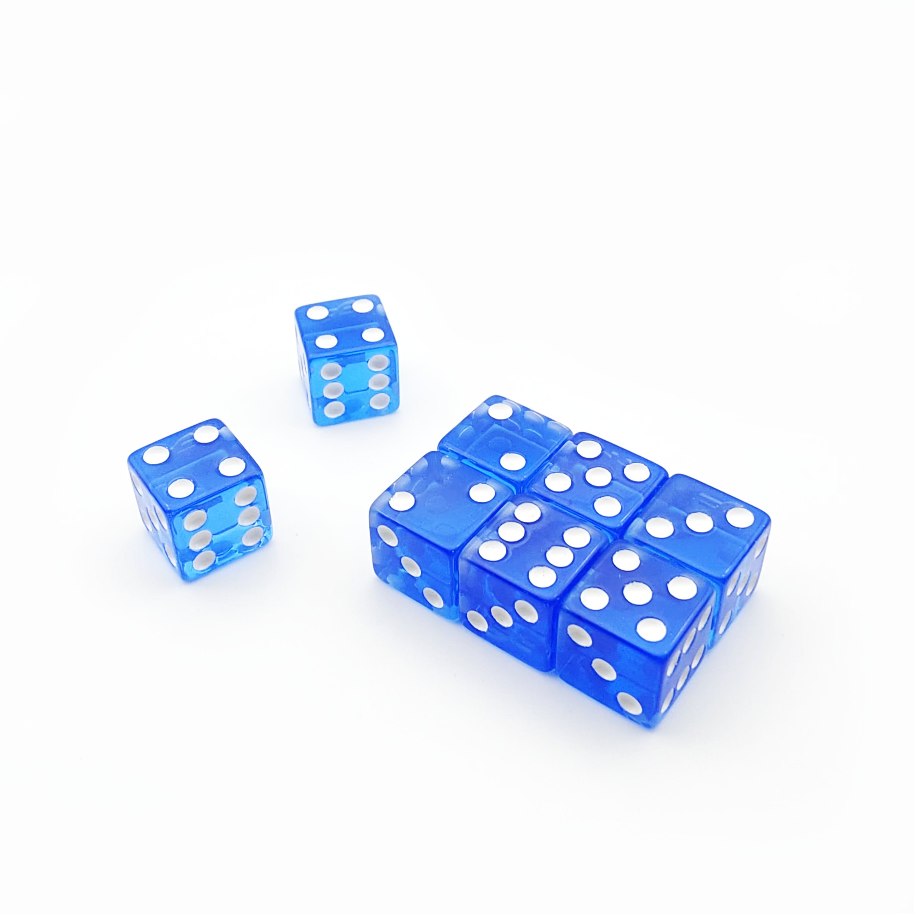 High Quality Professional Custom Design Crystal Blue Acrylic Plastic Resin Logo Dice Printing Casino D6 Point 16mm Dice