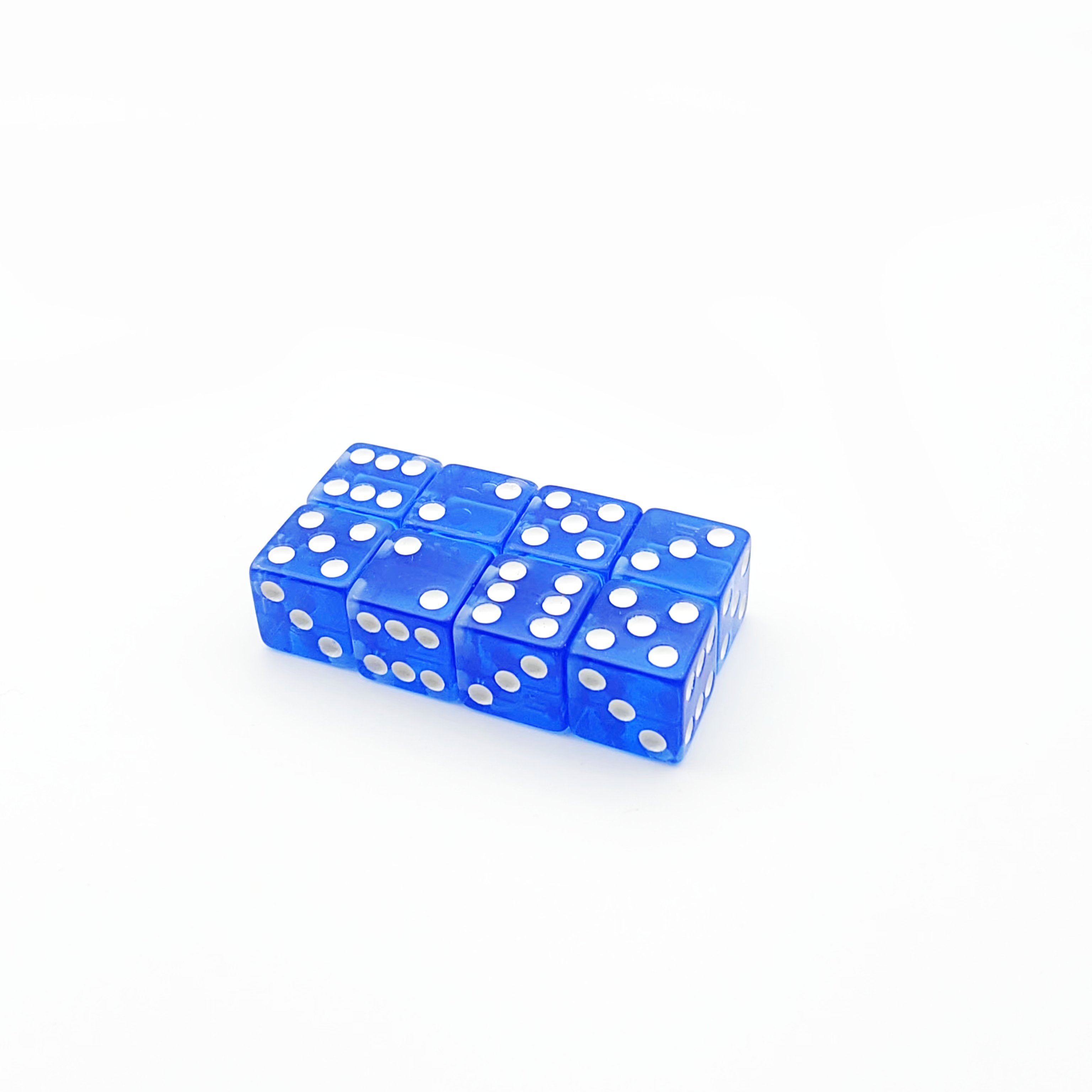 High Quality Professional Custom Design Crystal Blue Acrylic Plastic Resin Logo Dice Printing Casino D6 Point 16mm Dice