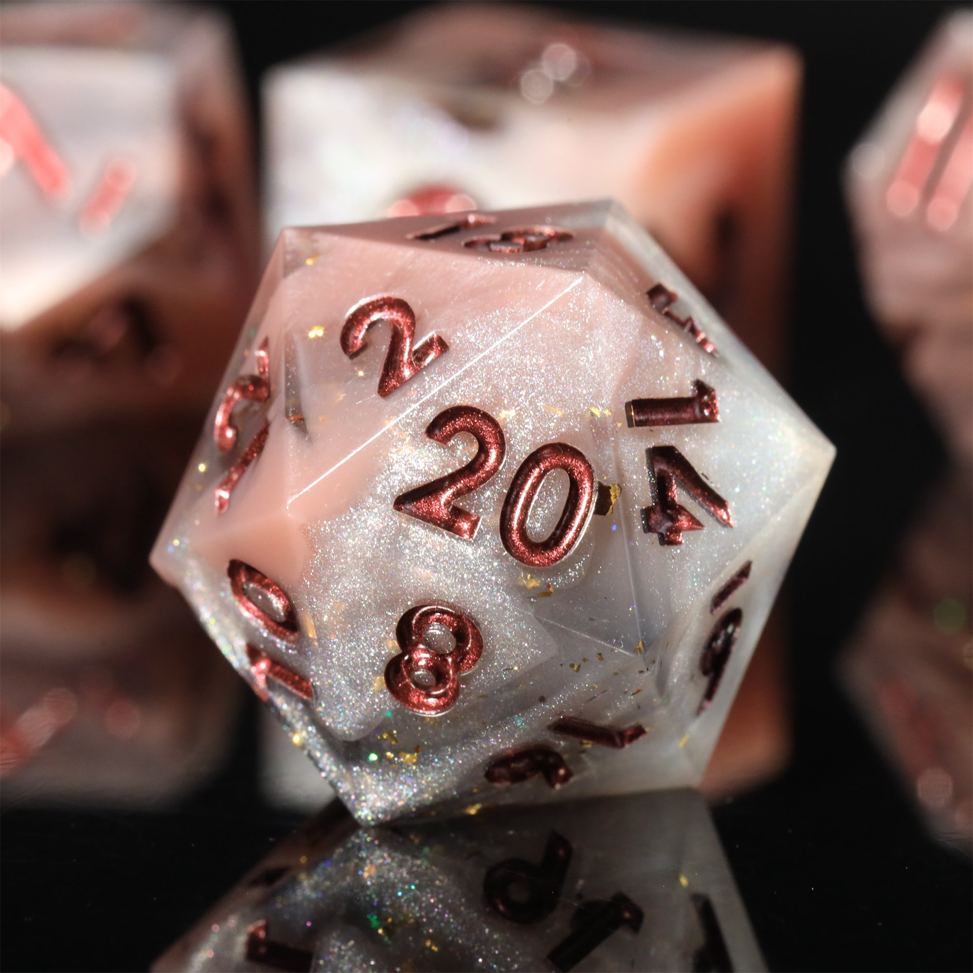 MINI PLANET DND Dice Set Handmade Colored Polyhedral Resin Dice with Sharp Edges For TRPG Games Custom DND Dice Set and D6 D20