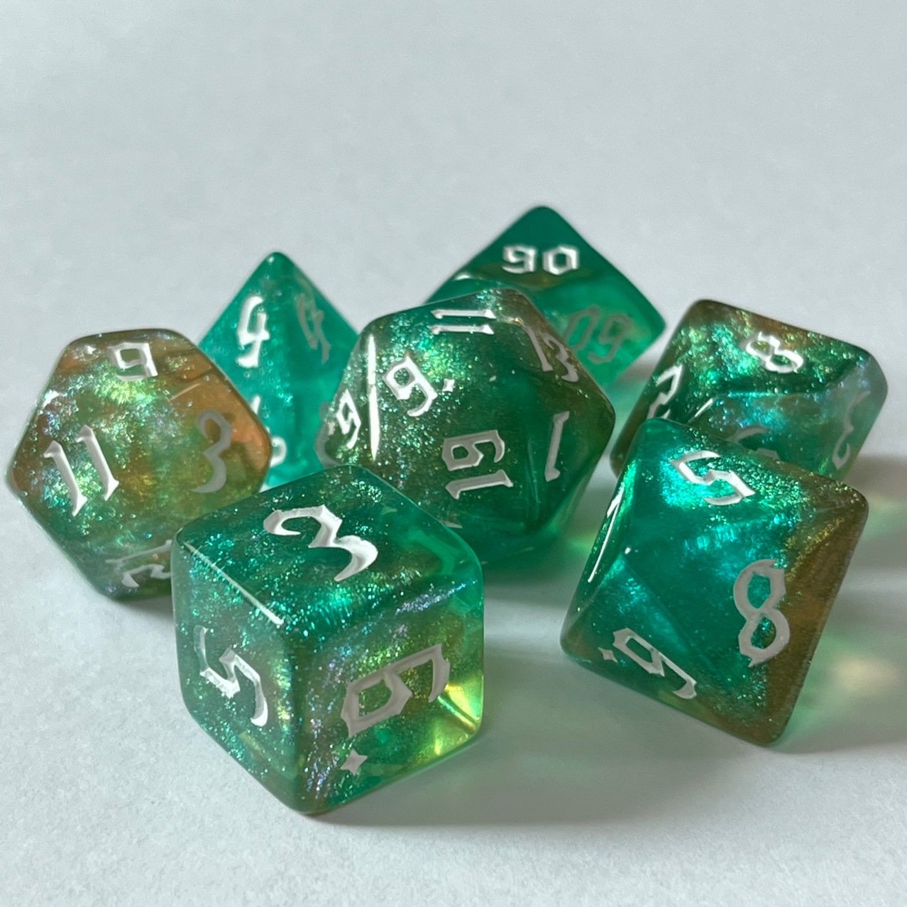 7PCS Polyhedral Dice Double-Colors Polyhedral Game Dice for D20 D12 D10 D8 D6 D4 Family Party Kids Table Game