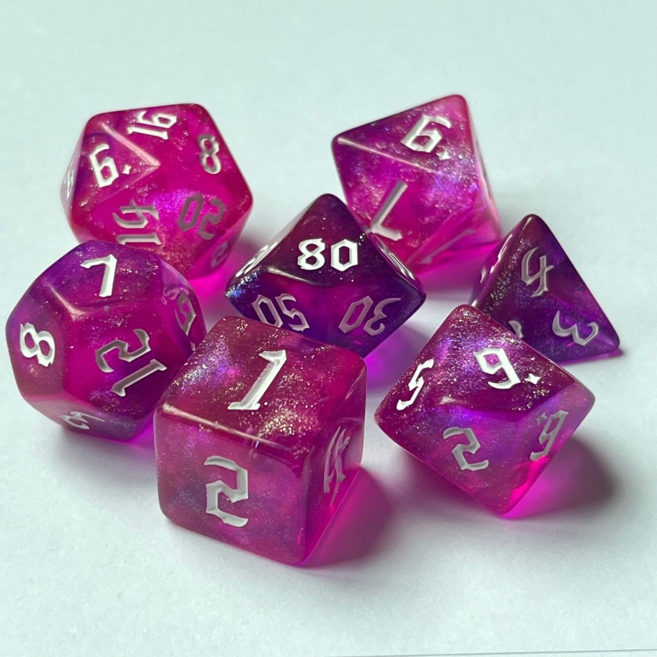 7PCS Polyhedral Dice Double-Colors Polyhedral Game Dice for D20 D12 D10 D8 D6 D4 Family Party Kids Table Game