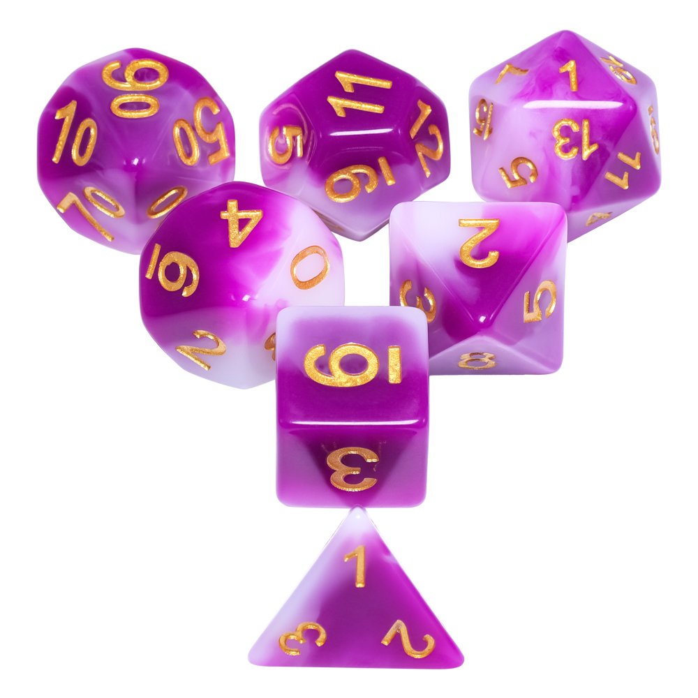 16mm Handmade Polyhedral Resin Layer DND Dice Set Customizable Logo 7-Piece Plastic Board Game Accessory