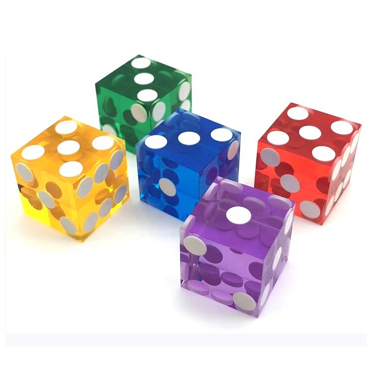 Durable Glassy 19mm Precision Backgammon Go Casino Dice Professional with wrap foil paper