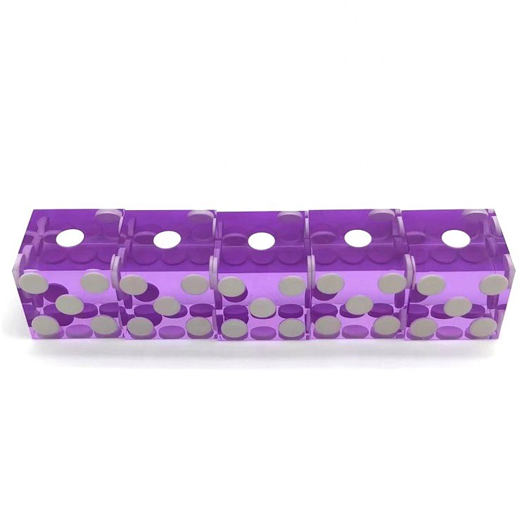 Durable Glassy 19mm Precision Backgammon Go Casino Dice Professional with wrap foil paper