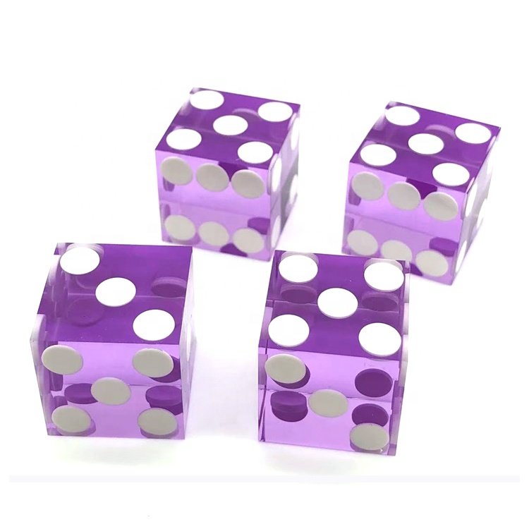 Durable Glassy 19mm Precision Backgammon Go Casino Dice Professional with wrap foil paper