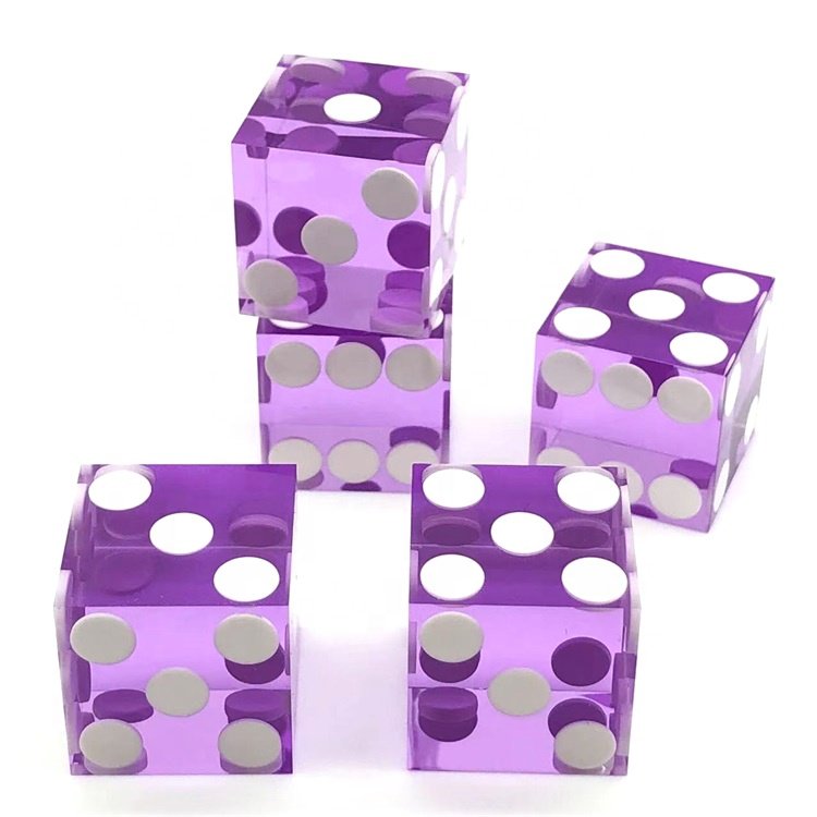 Durable Glassy 19mm Precision Backgammon Go Casino Dice Professional with wrap foil paper