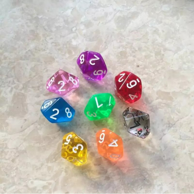 Custom Dungeon And Dragon Polyhedral Transparent Plastic Blank Dice Board Game Dnd Rpg Resin Dice Set