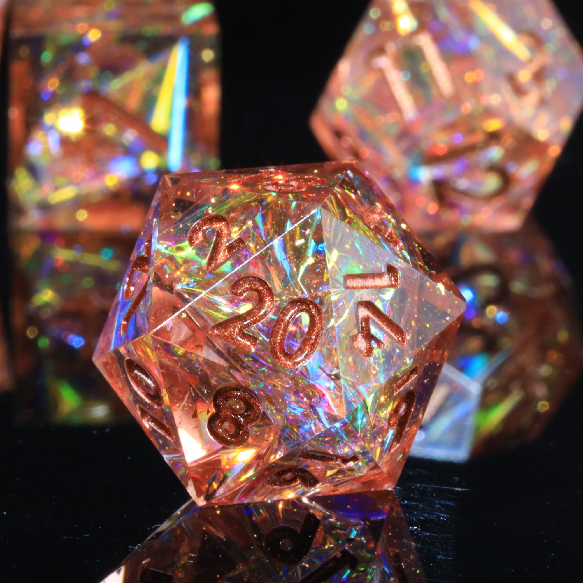 MINI PLANET DND Dice Set Handmade Colored Polyhedral Resin Dice with Sharp Edges For TRPG Games Custom DND Dice Set and D6 D20