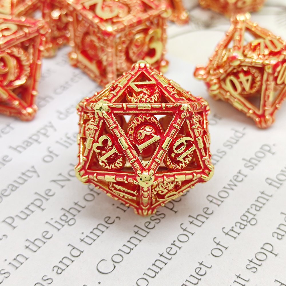 Wholesales metal Hollow dice 7pcs d&d dice