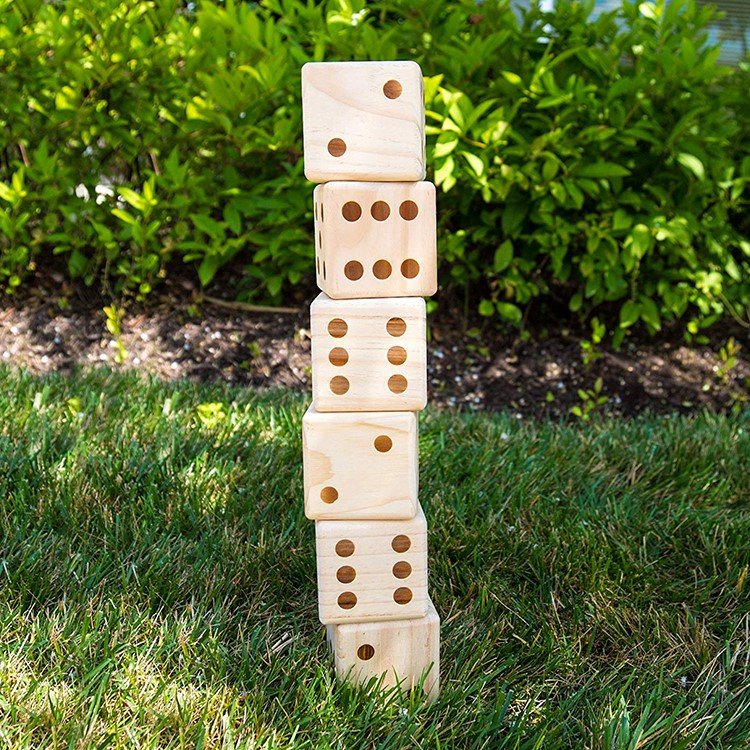 3.5 inch Large Wooden Oversized giant Dice Jumbo Wood Playing Dice for Backyard