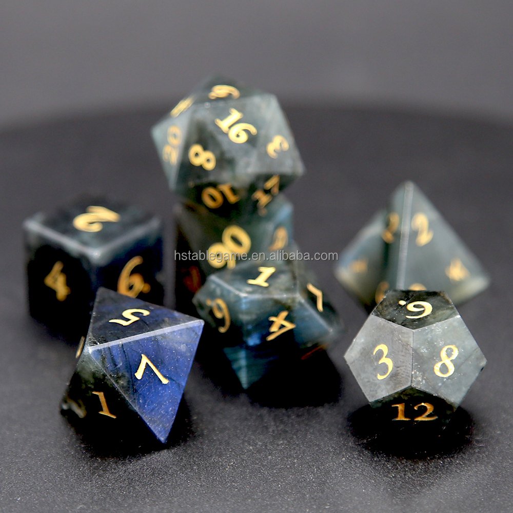 Blue Labradorite Stone Dice Dungeons And Dragons Dice Set For Dnd Rpg
