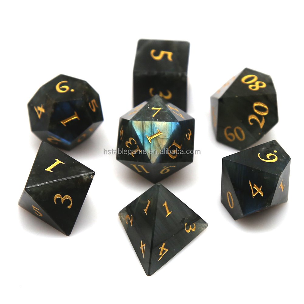 Blue Labradorite Stone Dice Dungeons And Dragons Dice Set For Dnd Rpg