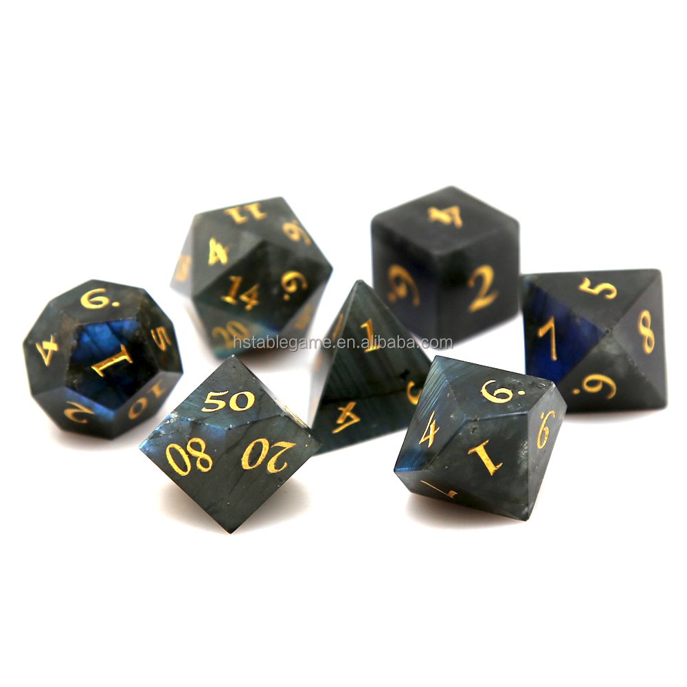 Blue Labradorite Stone Dice Dungeons And Dragons Dice Set For Dnd Rpg