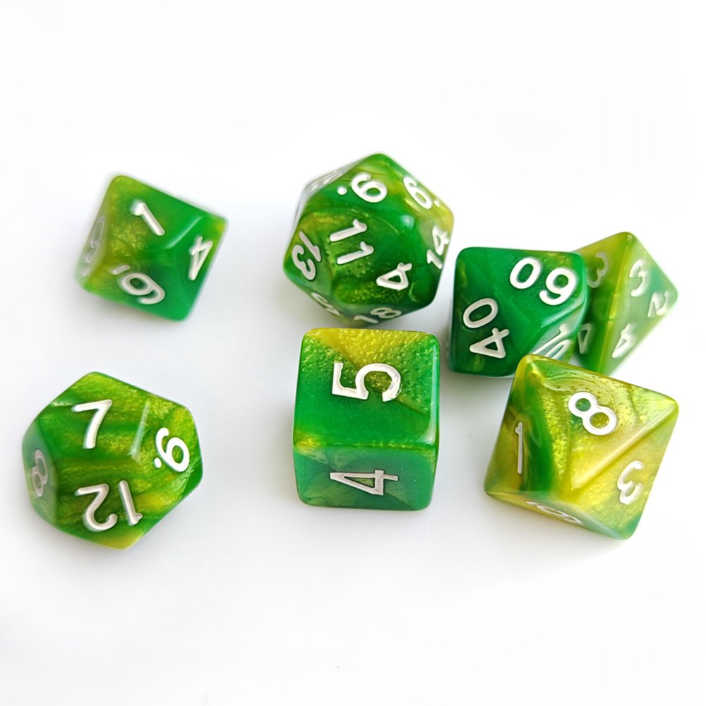 Multi Color 7pcs Plastic Dice 16mm Dungeons and Dragons RPG Board Game Dice Polyhedral Acrylic DND Dice Set