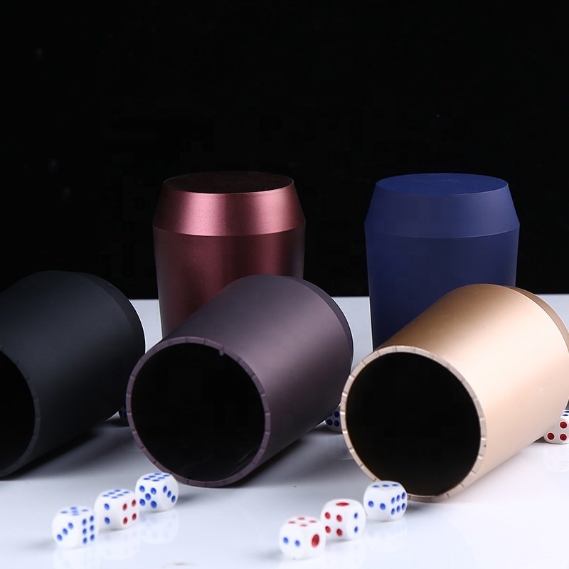 Wholesale quality ABS plastic high-end straight tube conical dice cups cylindrical dice cup and box bar dice set with cup