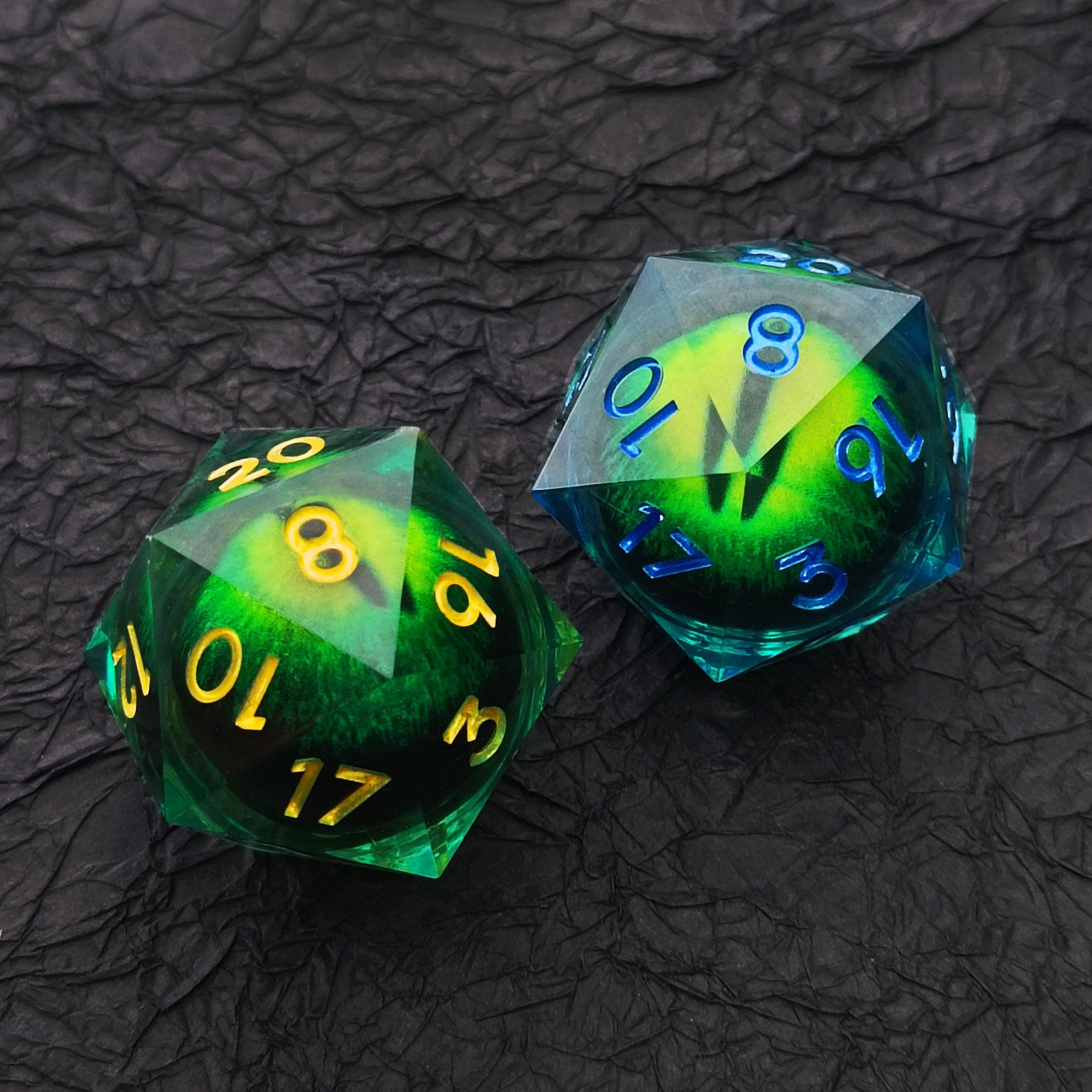35MM Giant Dragon's Eye Resin Liquid Core Illuminated D20 Dice RPG Tabletop Board Game Dice Accessories dnd Resin 20 Face Dice