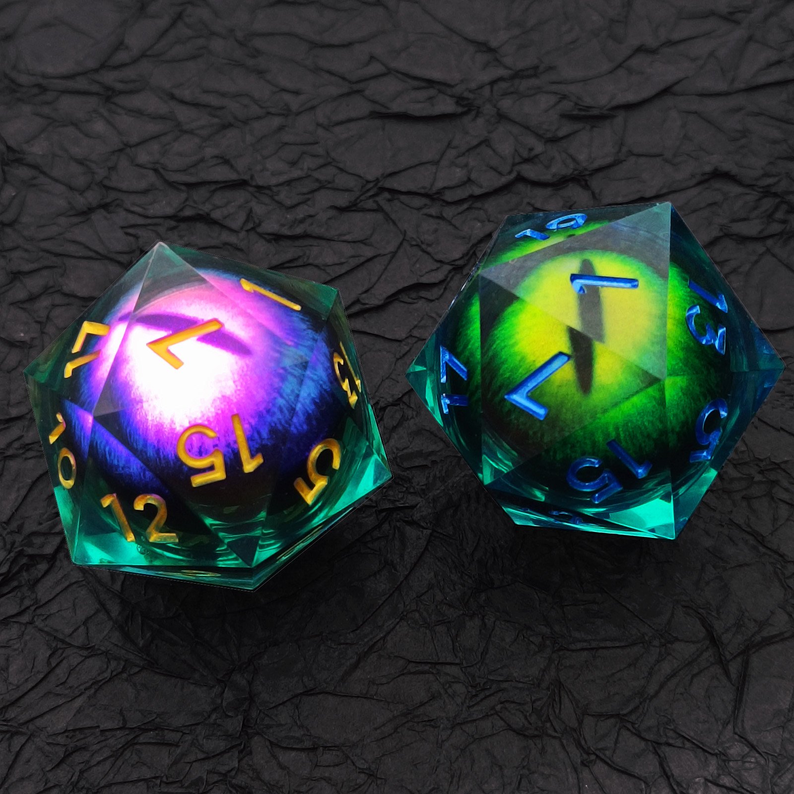35MM Giant Dragon's Eye Resin Liquid Core Illuminated D20 Dice RPG Tabletop Board Game Dice Accessories dnd Resin 20 Face Dice