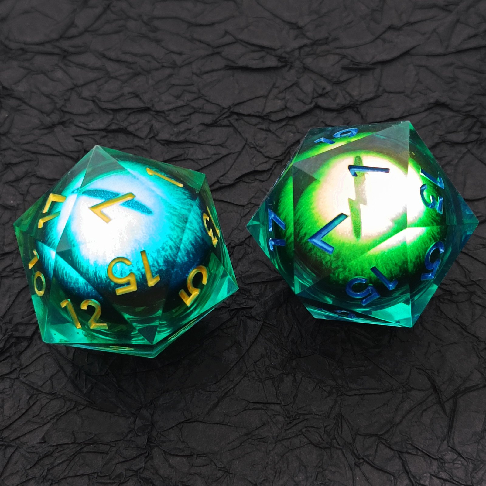 35MM Giant Dragon's Eye Resin Liquid Core Illuminated D20 Dice RPG Tabletop Board Game Dice Accessories dnd Resin 20 Face Dice