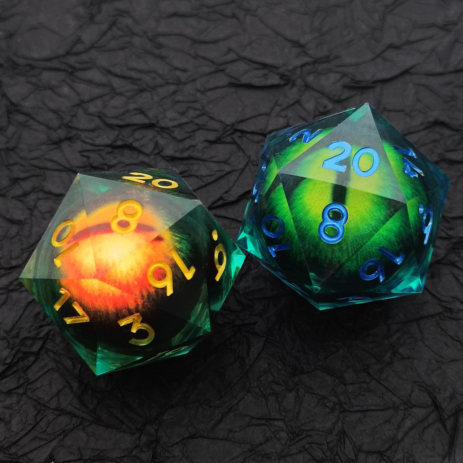 35MM Giant Dragon's Eye Resin Liquid Core Illuminated D20 Dice RPG Tabletop Board Game Dice Accessories dnd Resin 20 Face Dice