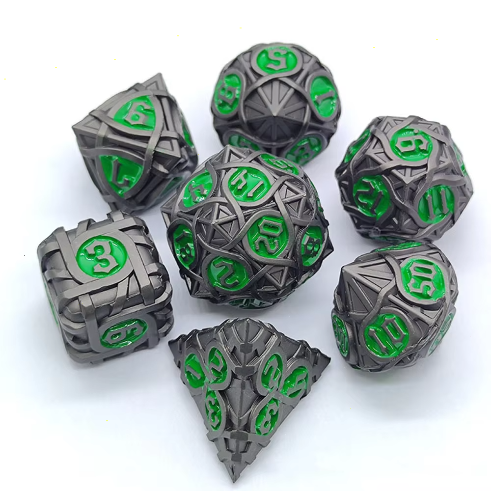 custom Metal Dice Solid Polyhedral Digital Cthulhu DND Dice Right Angle Dice Game Board Game