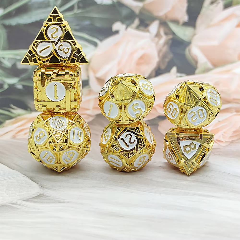 custom Metal Dice Solid Polyhedral Digital Cthulhu DND Dice Right Angle Dice Game Board Game
