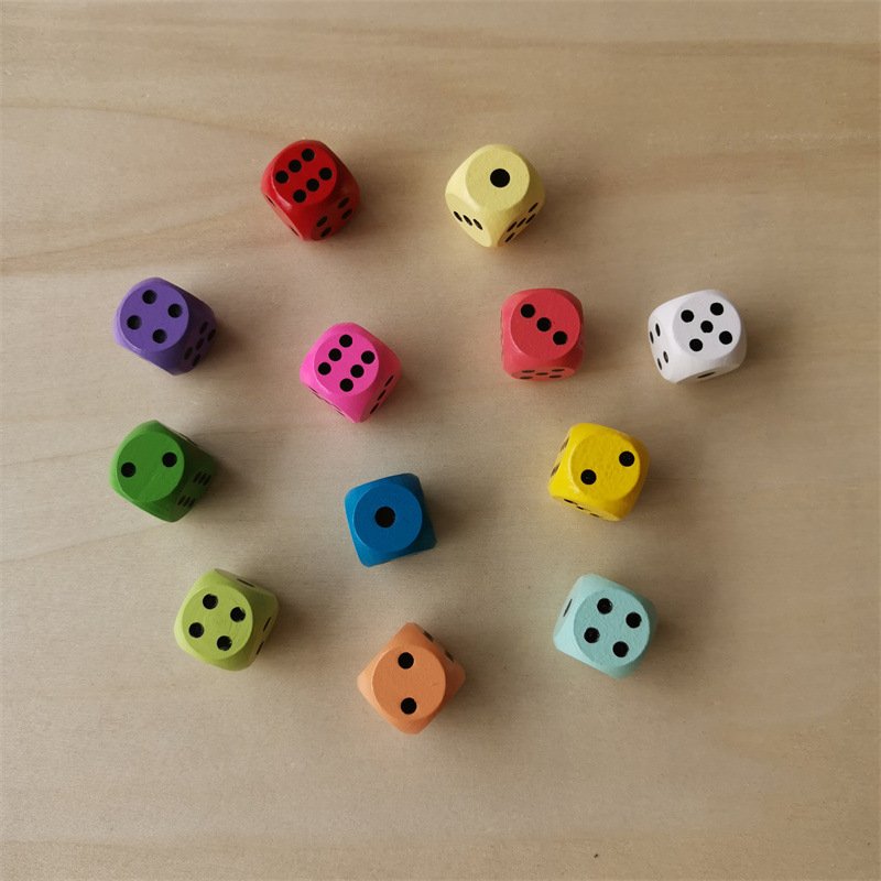 Factory Wholesale Custom Logo Mini Wooden Game Dice Sets 5mm to 19mm DND Polyhedral in Bulk Colorful Blank Dices