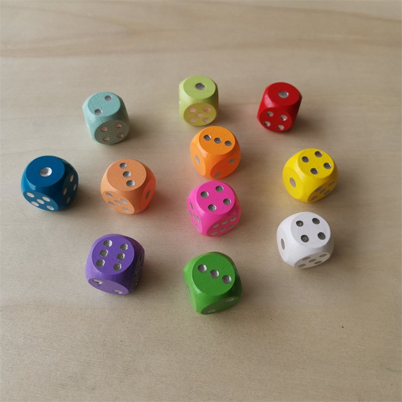Factory Wholesale Custom Logo Mini Wooden Game Dice Sets 5mm to 19mm DND Polyhedral in Bulk Colorful Blank Dices