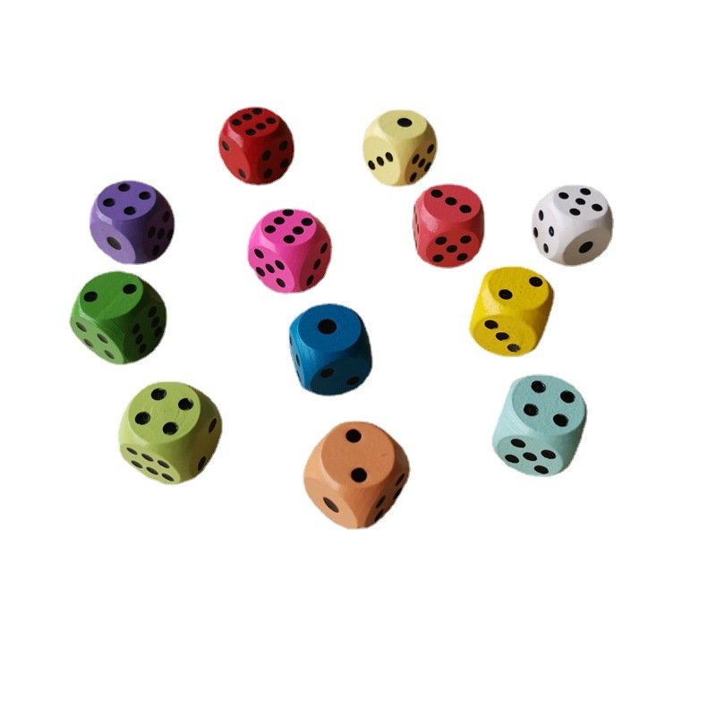 Factory Wholesale Custom Logo Mini Wooden Game Dice Sets 5mm to 19mm DND Polyhedral in Bulk Colorful Blank Dices
