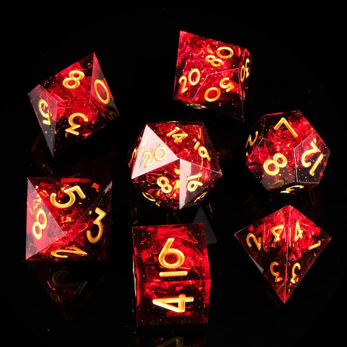 Sharp Edge Dice pure handmade resin polyhedral dice RPG Dungeons & Dragons roll play game