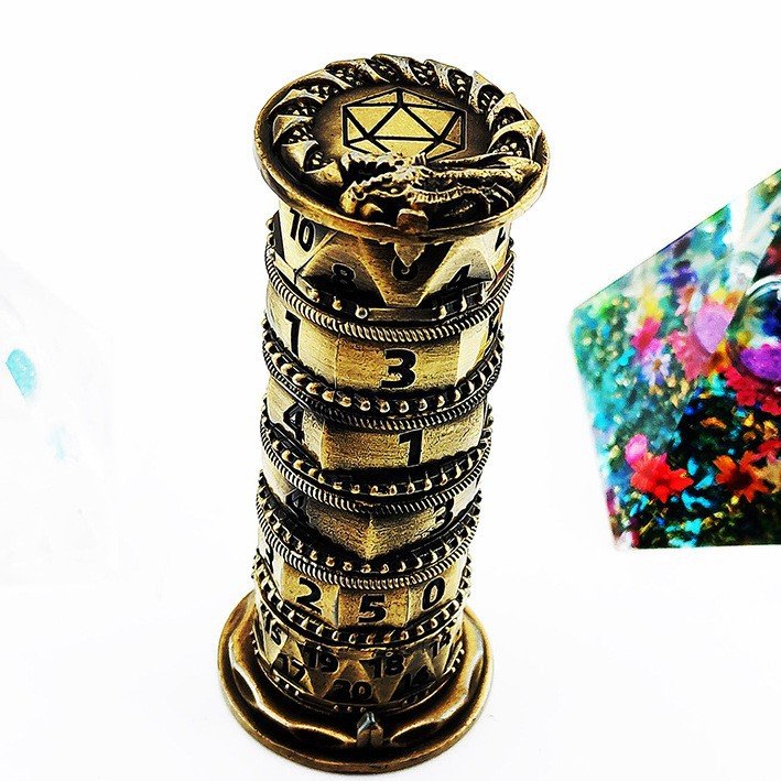 factory supply wholesale 7 to 1 tower spin dnd metal rpg dice