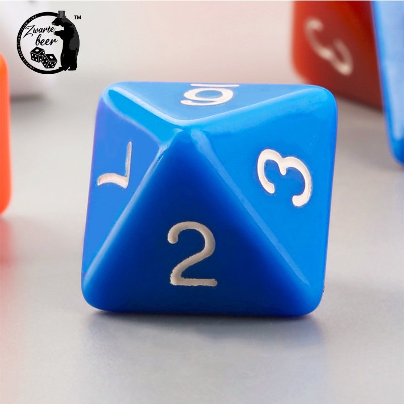 custom D8 16mm Dice High Quality Solid Color Transparent Polyhedral Dice resin Board Game
