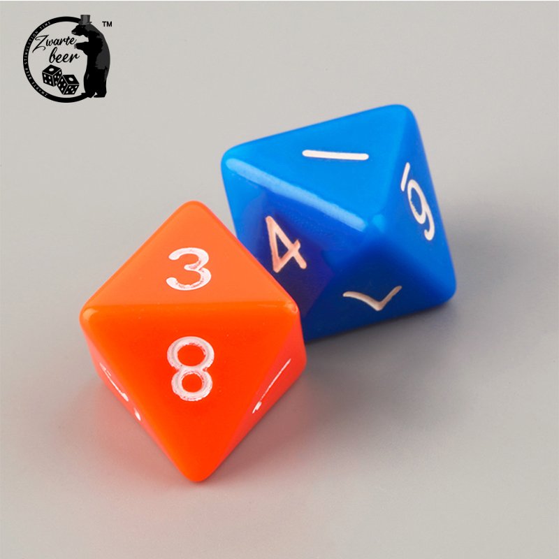 custom D8 16mm Dice High Quality Solid Color Transparent Polyhedral Dice resin Board Game