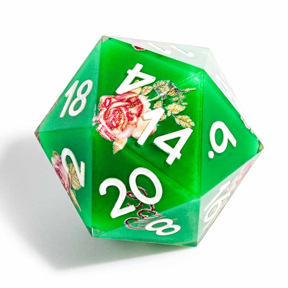 7Pcs Green Flower Dice Resin Polyhedral Dice For DND Role Games Playing Collection Set