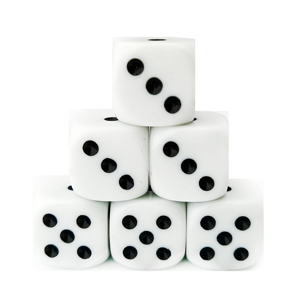 Factory WholesaleMonochromatic Routine16 mm D6 Acrylic Polyhedral Round Corner rpg dnd Custom logo D6 Acrylic Game Dice