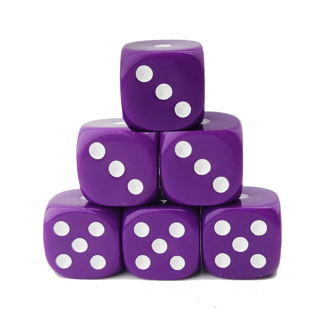 Factory WholesaleMonochromatic Routine16 mm D6 Acrylic Polyhedral Round Corner rpg dnd Custom logo D6 Acrylic Game Dice